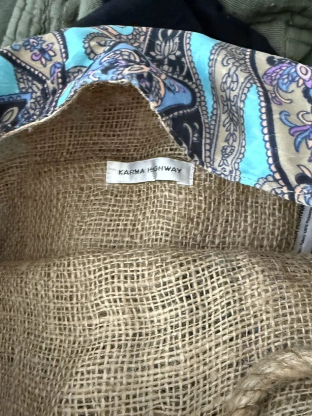 Karma Highway NWT Bohemian Paisley Tote Bag Rope Handles